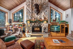 TV, fireplace, DVD player
