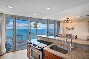 Fridge, microwave, oven, stovetop - Dazzling Oceanfront Views: Kamaole Nalu 606 - Absolutely Dreamy End condo! (Kihei, Maui)