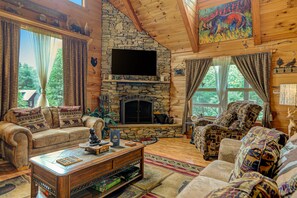 TV, fireplace, DVD player