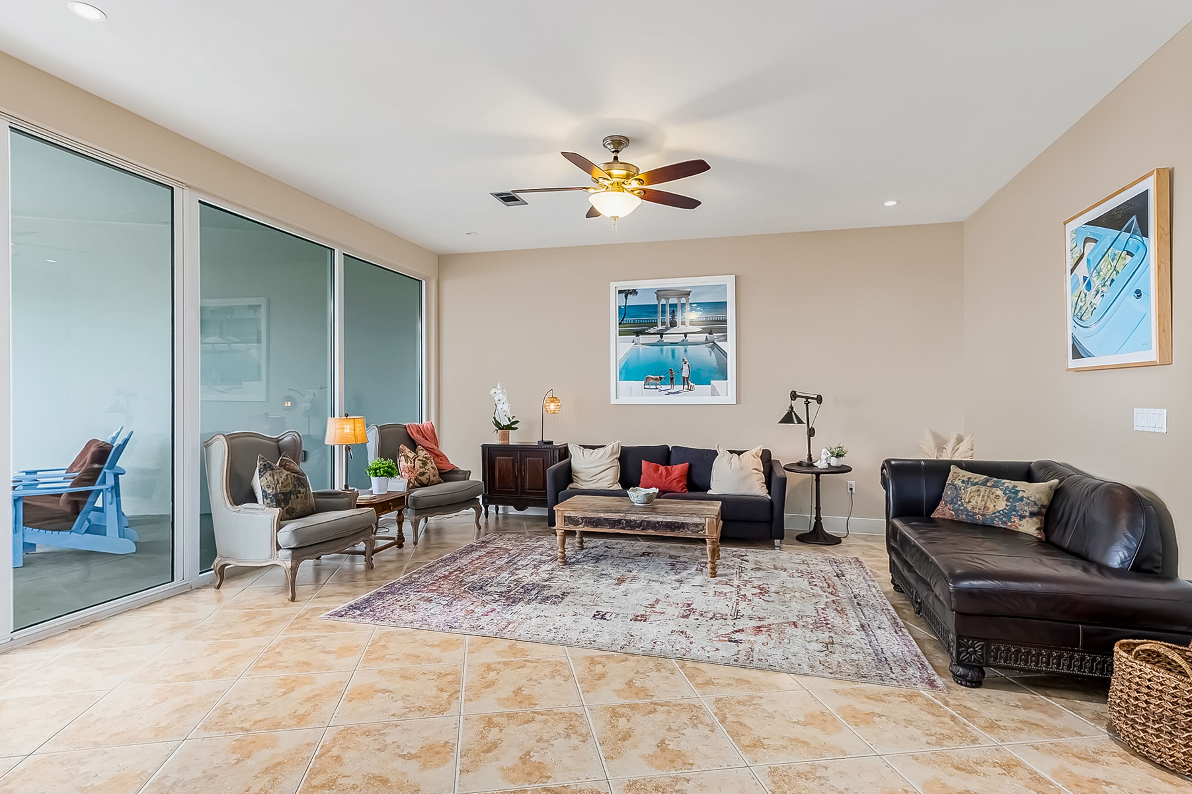 Oceanfront retreat with luxury pools, hot tub, lazy river, game room & balcony