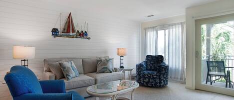 Flat-screen TV, DVD player