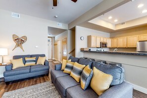 TV, fireplace, DVD player, stereo