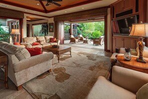 TV, DVD player, stereo