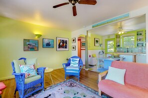 TV, DVD player, books