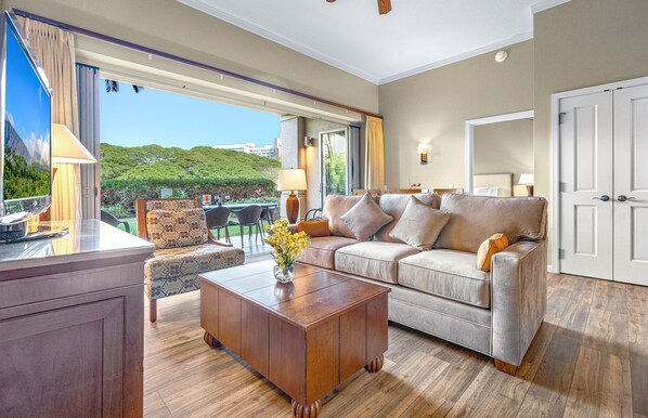 TV, DVD player, stereo