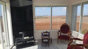 Villa | Living area | Flat-screen TV, fireplace, ping pong - Villa Salma (Sahel Oulad H'Riz)