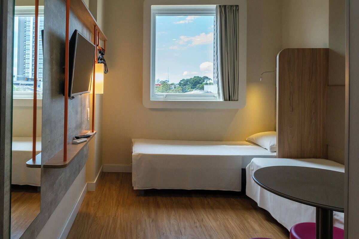 Blackout curtains, soundproofing, free cots/infant beds, free WiFi