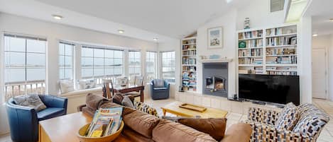 薄型テレビ、暖炉、テレビゲーム、DVD プレーヤー