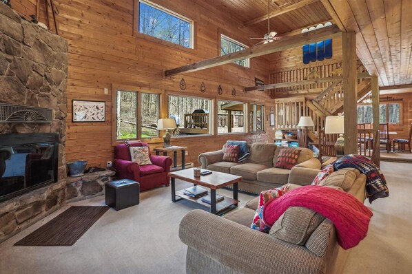 Fireplace, DVD player