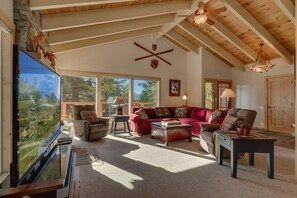 TV, fireplace, stereo