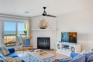 TV, fireplace, DVD player