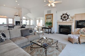 TV, fireplace, DVD player, table football