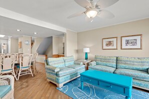 TV, DVD player - Trip's OBX: Oceanfront Townhome, Pool, Tennis (Nags Head)