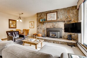 TV, fireplace, DVD player