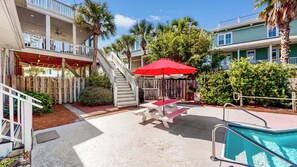 Outdoor dining - Private pool, screened porch, and rooftop views of Intracoastal Waterway! (Isle of Palms)