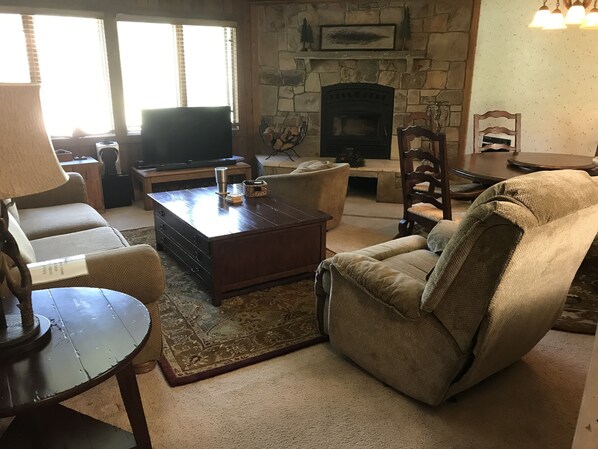 TV, fireplace, DVD player