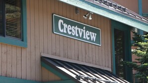 A building with a sign that reads "Crestview."