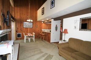 TV, fireplace, DVD player