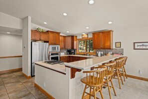 Fridge, microwave, oven, stovetop - This is a very inviting and comfortable home, perfectly suited for 2 families or a large group. (Incline Village)