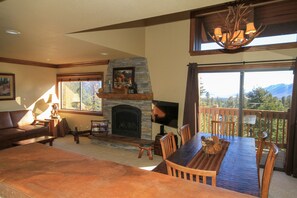 TV, fireplace, DVD player