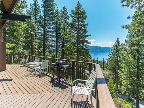 Enjoy the brilliant views of Lake Tahoe from this mountainside Cabin.