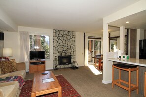 TV, caminetto, videogiochi, lettore DVD