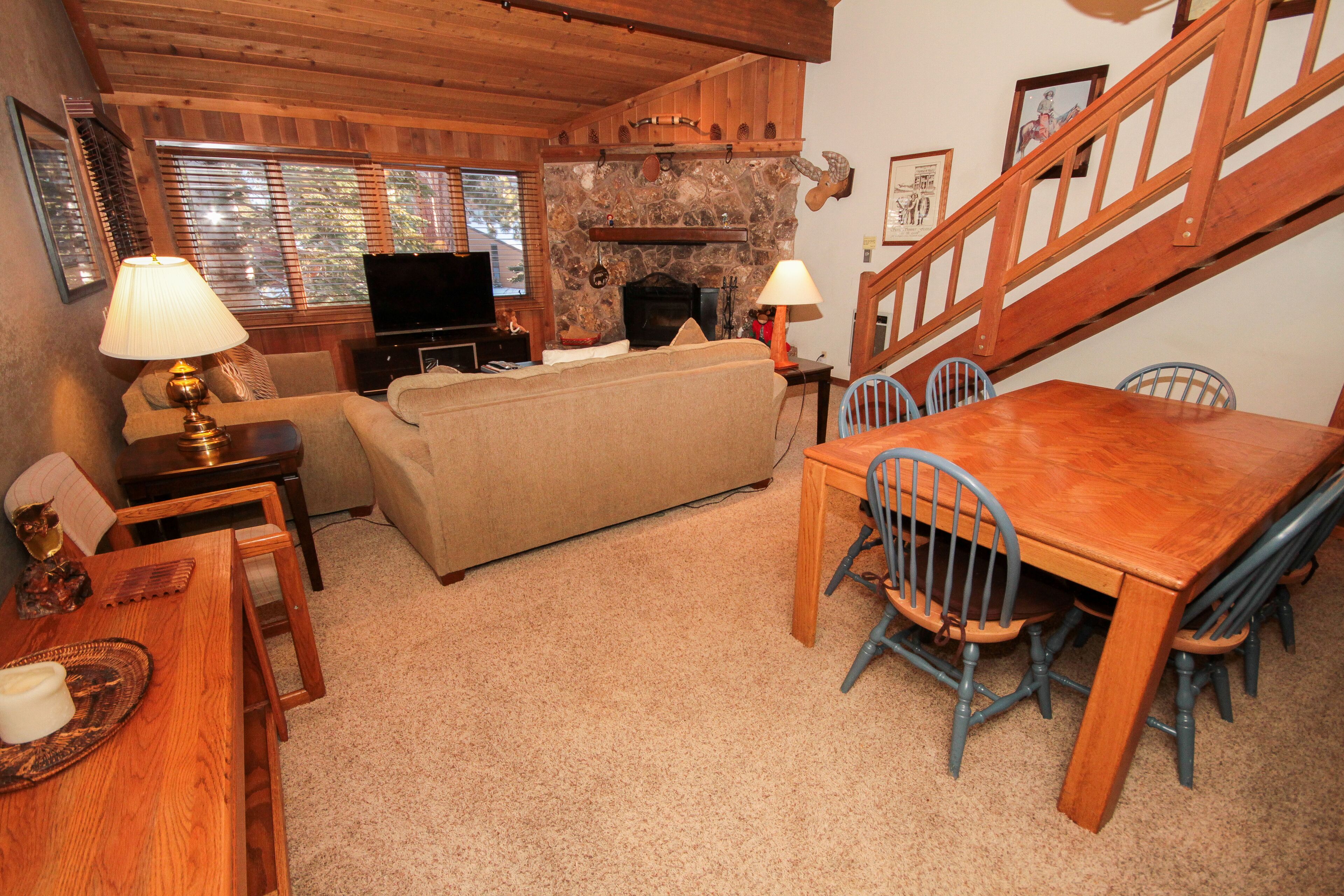 电视、壁炉、DVD 播放器