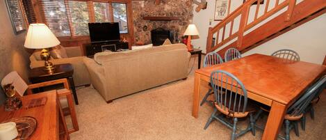 TV, fireplace, DVD player