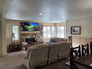 TV, fireplace, DVD player