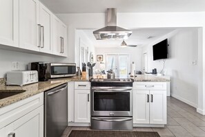 Fridge, microwave, oven, stovetop - 3 Palms Retreat, Beachfront Retreat (Indian Rocks Beach)