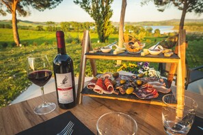 Outdoor dining - Private Villa with private pool, A/C, WIFI, TV, veranda, pets allowed, close to Montepulciano (Castiglione Del Lago)