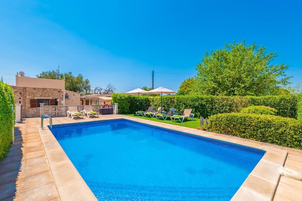 Pool - CAN TOMEU - Beautiful villa with private garden and pool in a quiet area. Free WiFi (Inca)