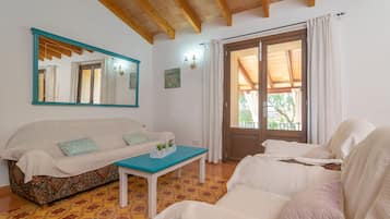 Télévision, cheminée, livres