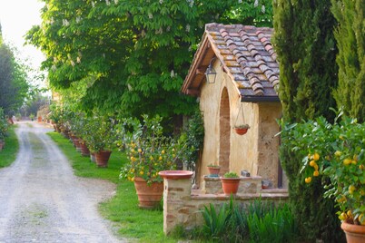 Nice apartment in villa with WIFI, pool, TV, patio and panoramic view, close to San Gimignano
