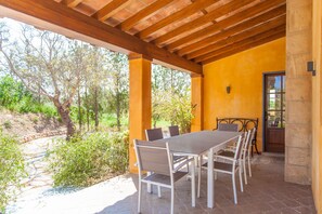 Outdoor dining - FINCA CAN POL - Villa with private pool in Inca. Free WiFi (inca)