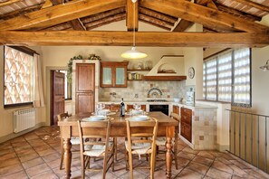 Dining - Nice apartment for 8 people with pool, WIFI, A/C and panoramic view, close to Greve In Chianti (Tavarnelle Val Di Pesa)