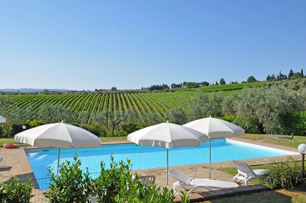 Pool - Nice apartment for 8 people with pool, WIFI, A/C and panoramic view, close to Greve In Chianti (Tavarnelle Val Di Pesa)