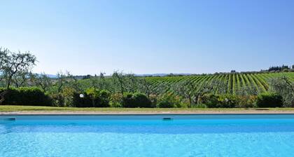 Cosy apartment with A/C, WIFI, pool, panoramic view and parking, close to Greve In Chianti