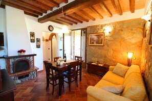 TV, fireplace - Beautiful private villa for 8 people with A/C, private pool, WIFI and TV, close to Montepulciano (Sinalunga)