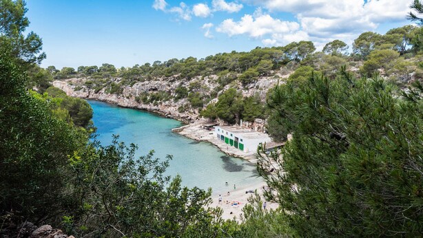 A coastal area with a clear blue sea, rocky terrain, and dense greenery. - CAN FOSQUET - Beautiful traditional villa with private pool. Free WiFi. (Llucmajor)