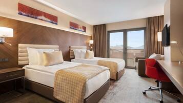 Egyptian cotton sheets, premium bedding, Tempur-Pedic beds, minibar