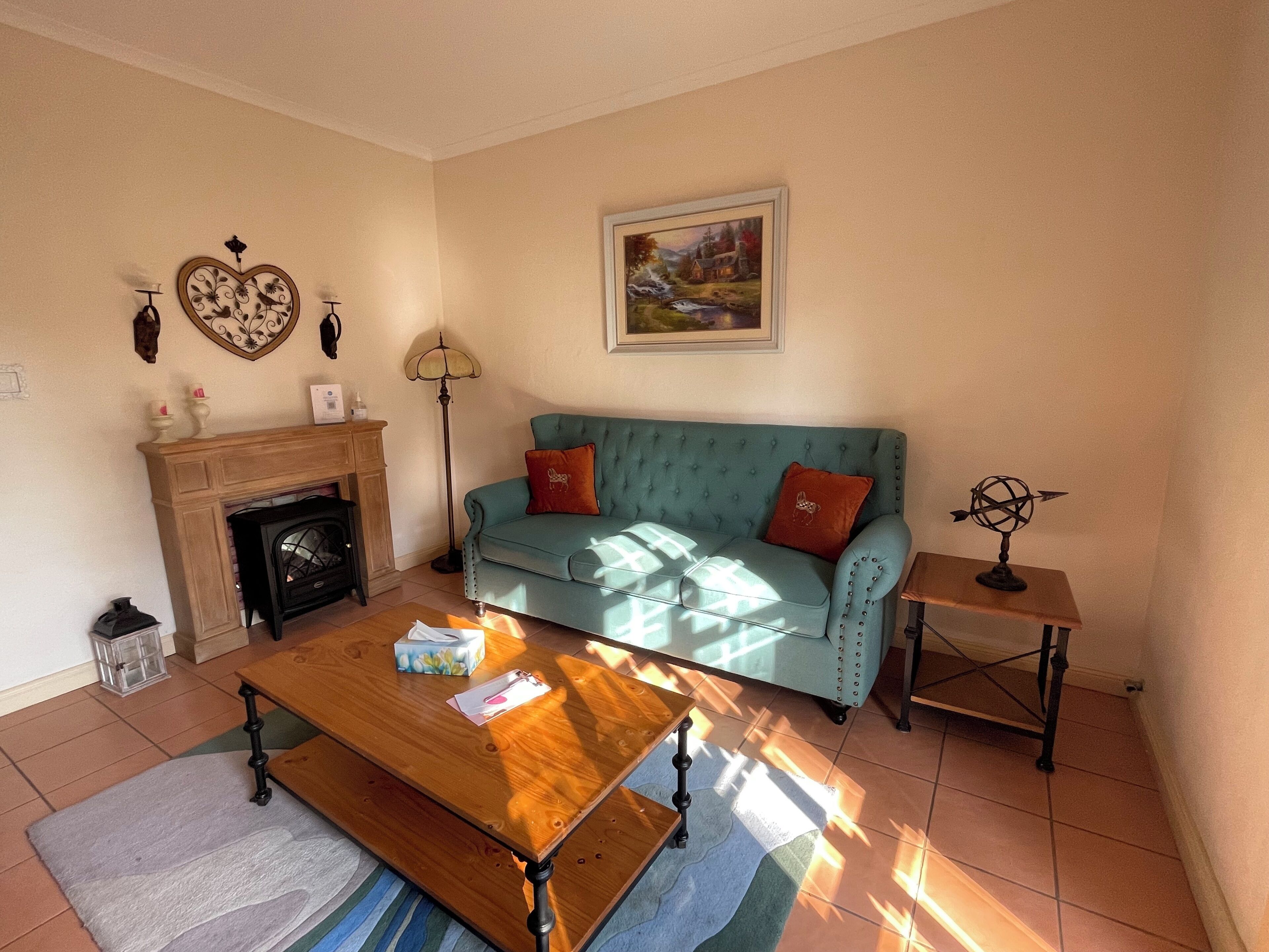 Televisión de pantalla plana, chimenea, reproductor de DVD