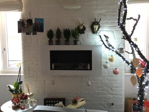LED TV, heated floors