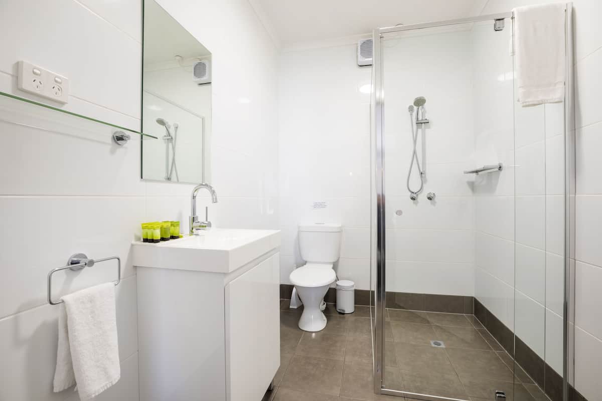 studio family  | bathroom | shower, free toiletries, hair dryer, towels