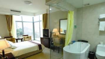 Shower, free toiletries, hair dryer, slippers