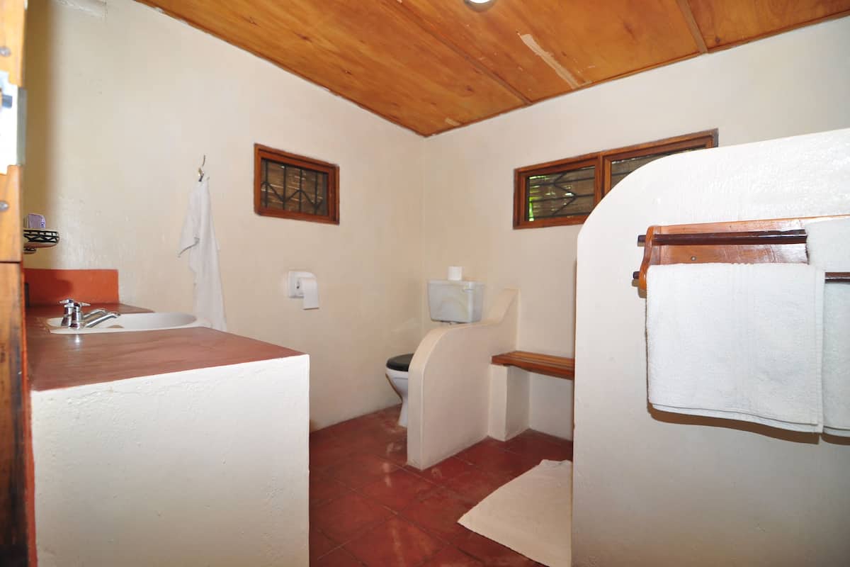 Double Room | Bathroom | Shower, free toiletries, hair dryer (on request), towels