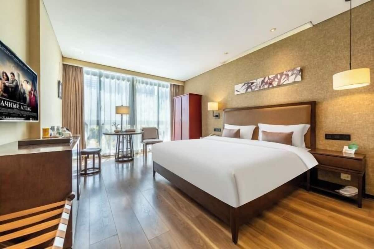 Desk, blackout drapes, iron/ironing board, free WiFi