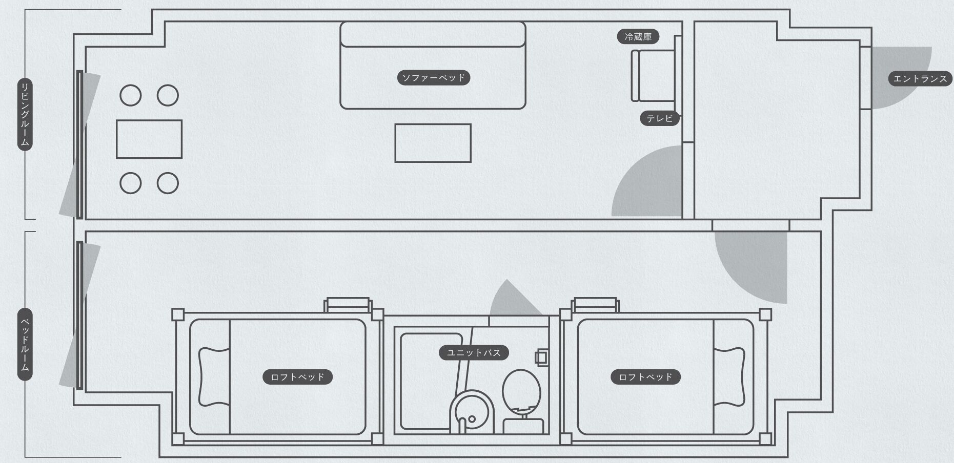 quadruple room ensuite (2 large twin bunk beds) | individually decorated, free wifi, bed sheets
