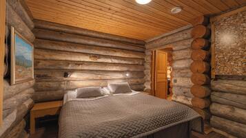 Classic-Ferienhaus, 2 Schlafzimmer, Nichtraucher, Sauna | 1 Schlafzimmer, Verdunkelungsvorhänge, schallisolierte Zimmer