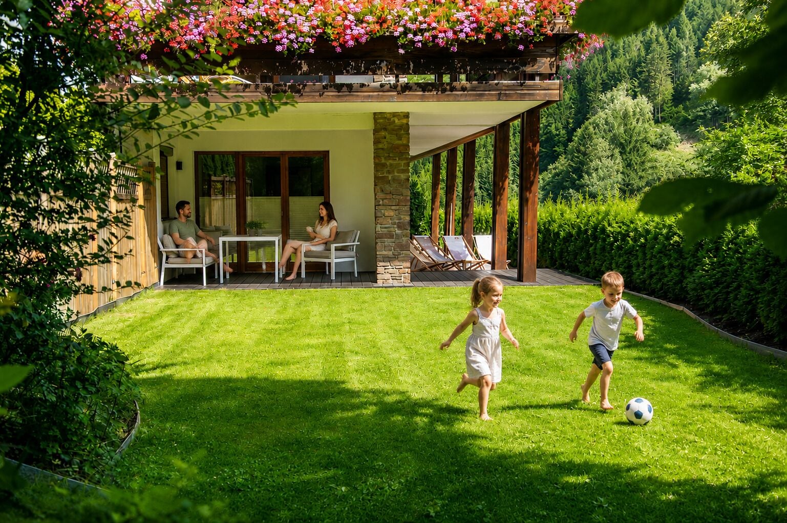 Family Apartment, 2 Bedrooms, Mountain View, Slope side | Garden